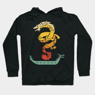 Dragon Boat Paddling Vintage Look Hoodie